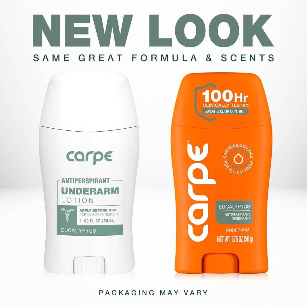 Carpe Clinical Strength Underarm Antiperspirant Deodorant – 100 Hour Sweat Protection