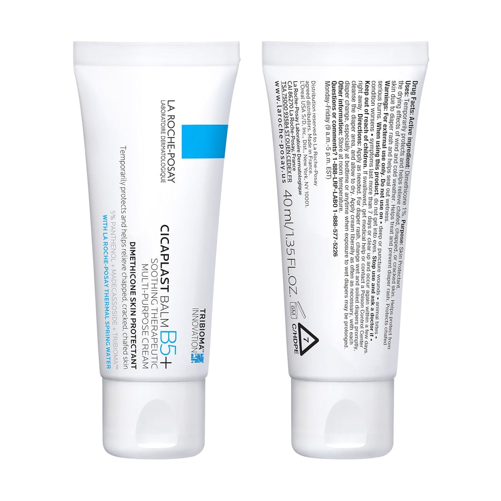 Two tubes of La Roche-Posay Cicaplast Balm B5+ on a white background