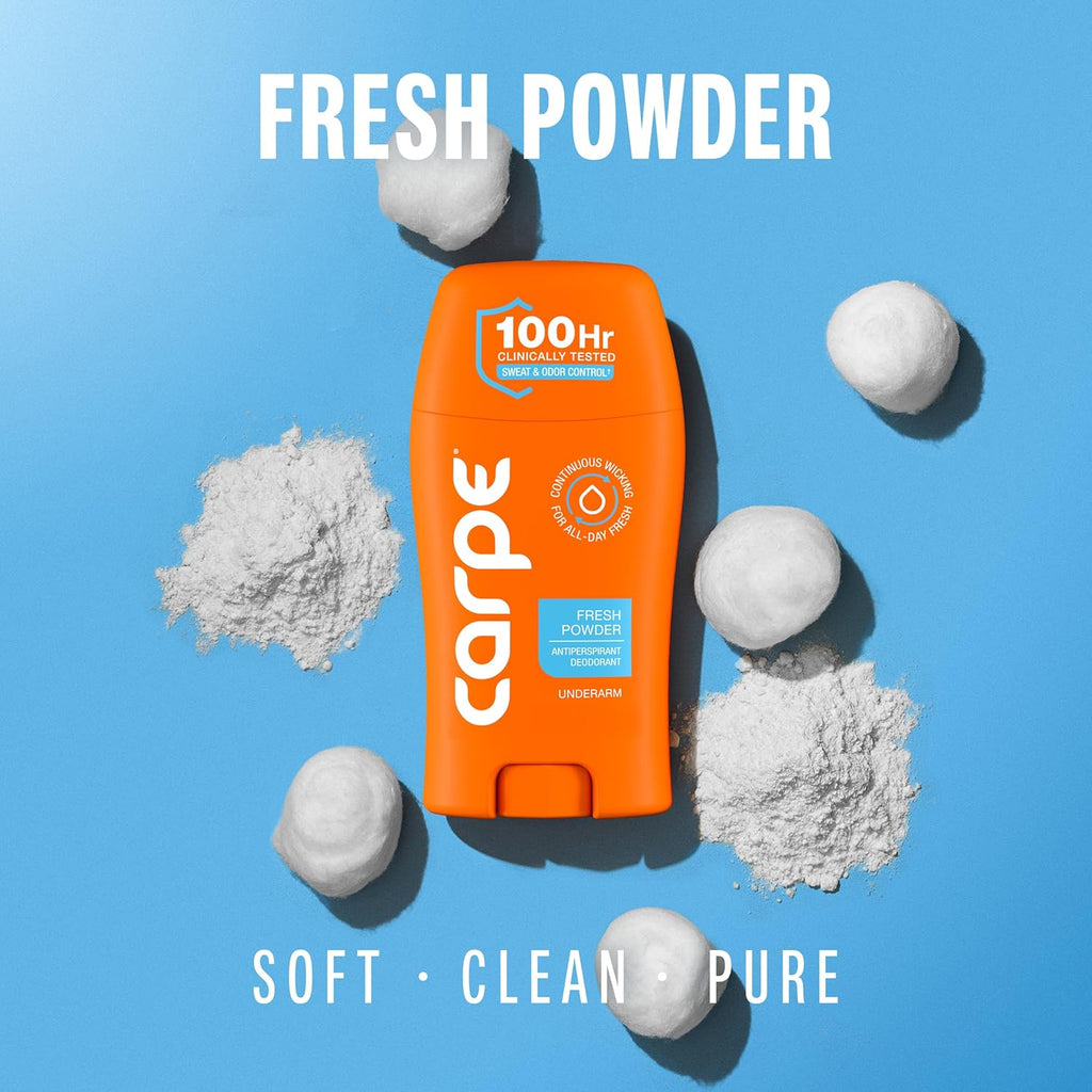 Carpe Clinical Strength Underarm Antiperspirant Deodorant – 100 Hour Sweat Protection