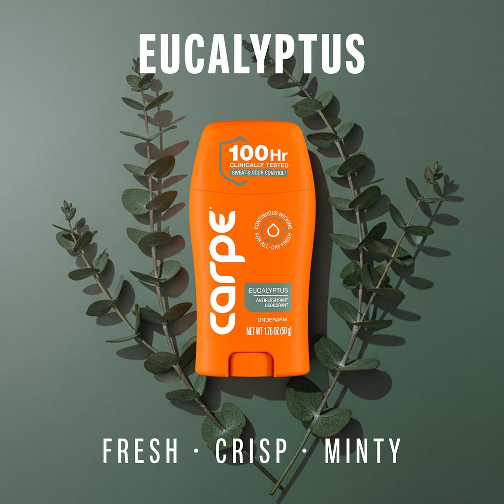 Carpe Clinical Strength Underarm Antiperspirant Deodorant – 100 Hour Sweat Protection