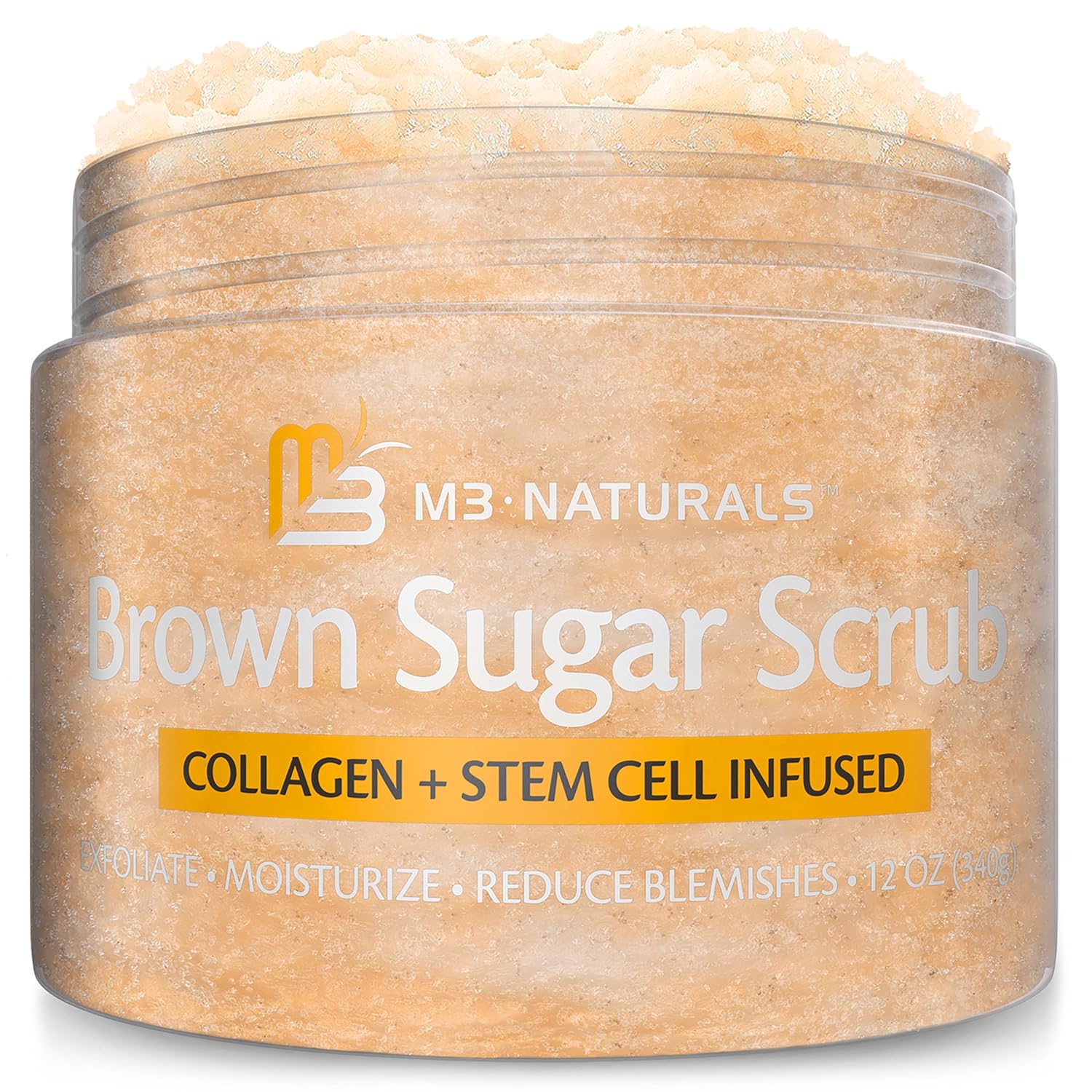 M3 Himalayan Salt Scrub with Collagen & Stem Cells – Face, Foot & Body Exfoliator (16 fl oz)