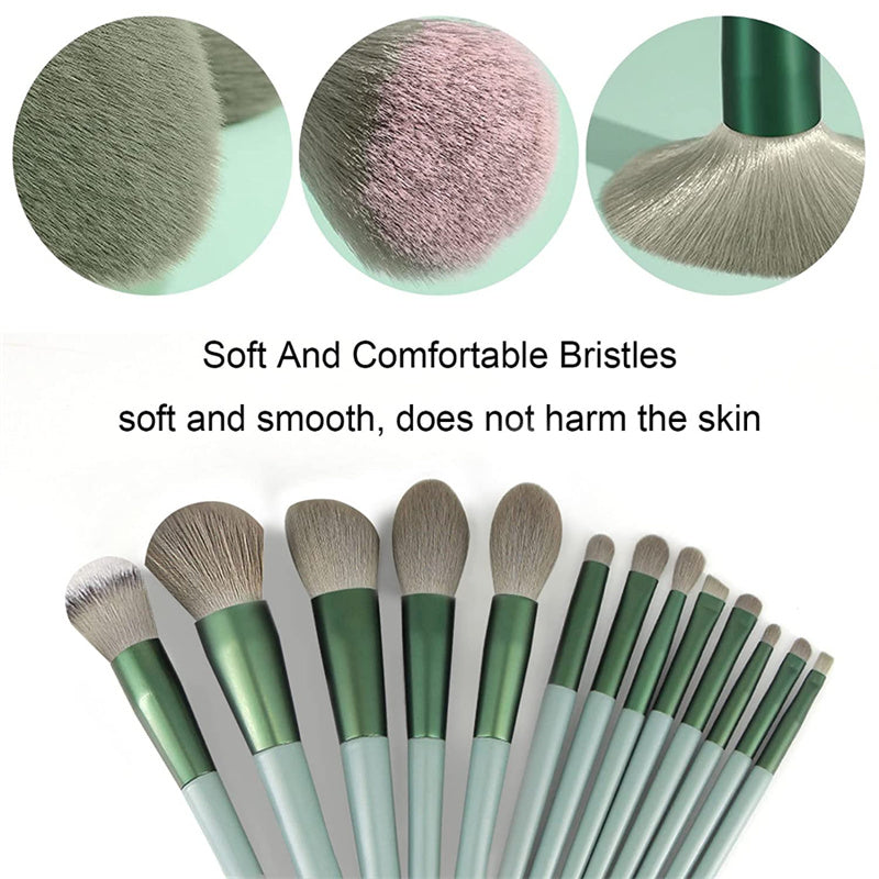 13-Piece Makeup Brush Set – Foundation, Concealer, Blush, Eyeshadow & Powder Brushes